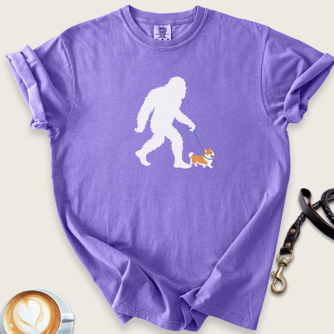 Bigfoot the dog walker T-shirt