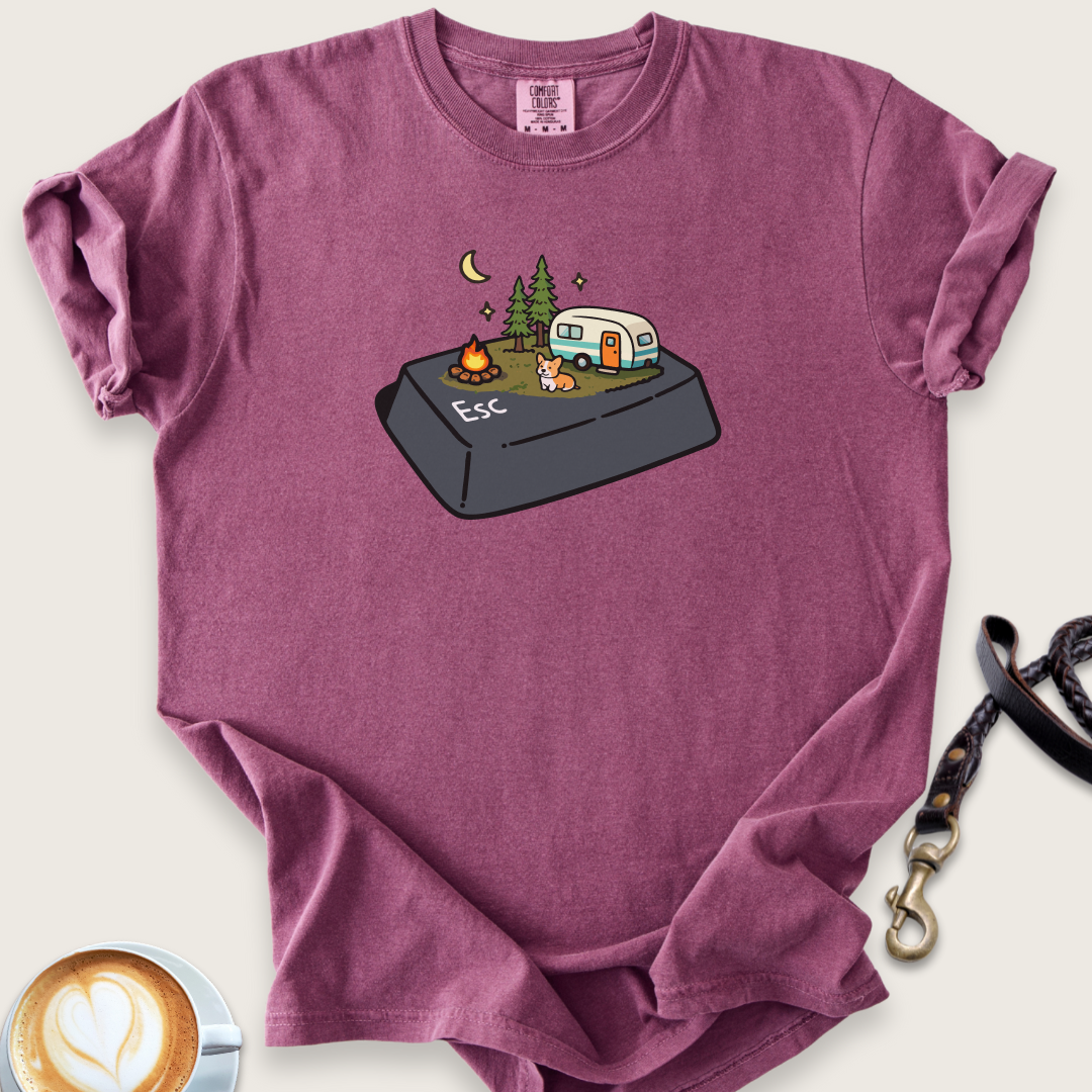 Esc camper button T-shirt
