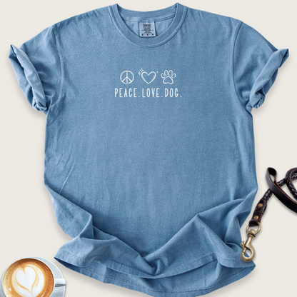 Peace. Love. Dog. T-shirt
