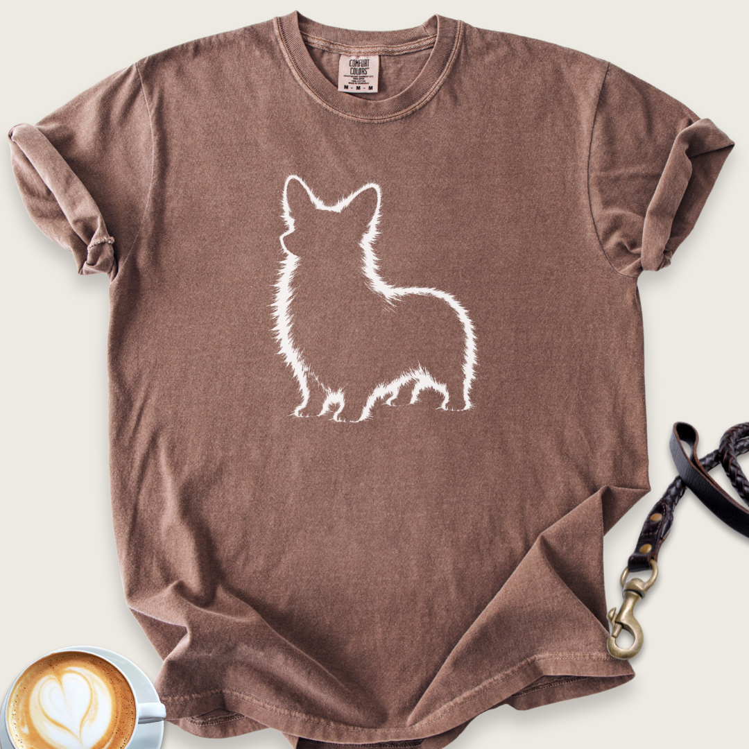 Minimalist corgi silhouette T-shirt