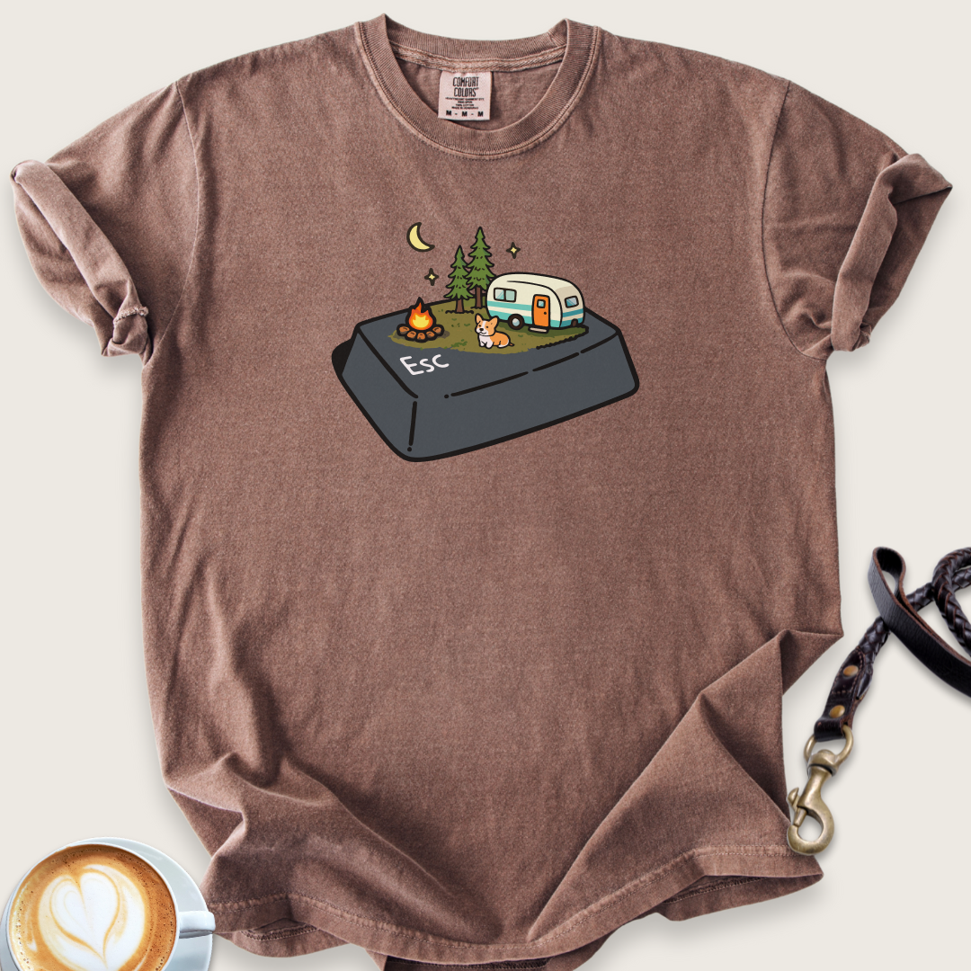 Esc camper button T-shirt