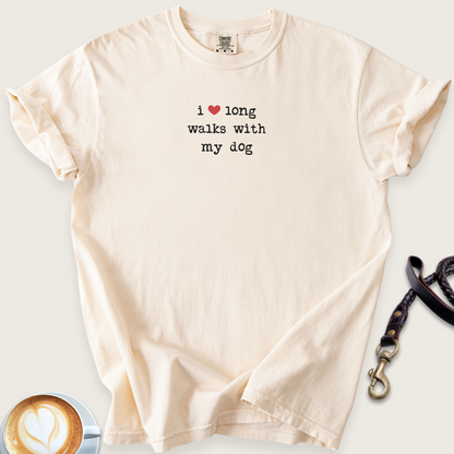 I heart long walks with my dog T-shirt