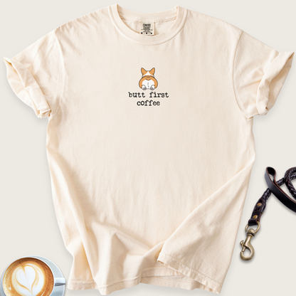 Butt first, coffee T-shirt