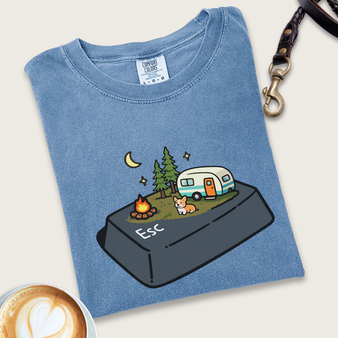 Esc camper button T-shirt