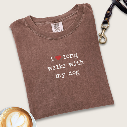 I heart long walks with my dog T-shirt