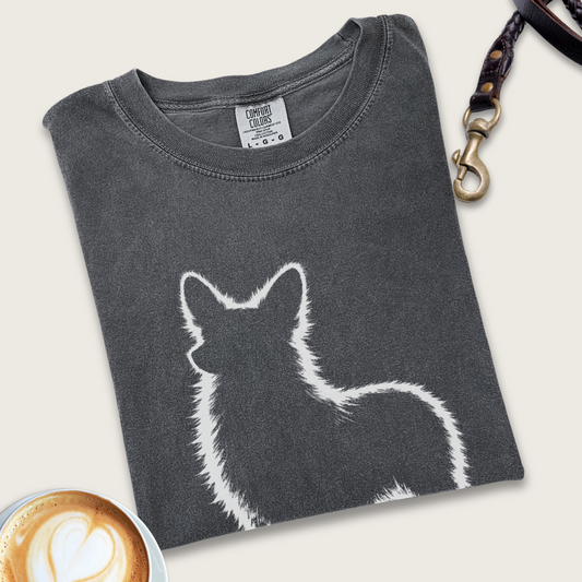 Minimalist corgi silhouette T-shirt